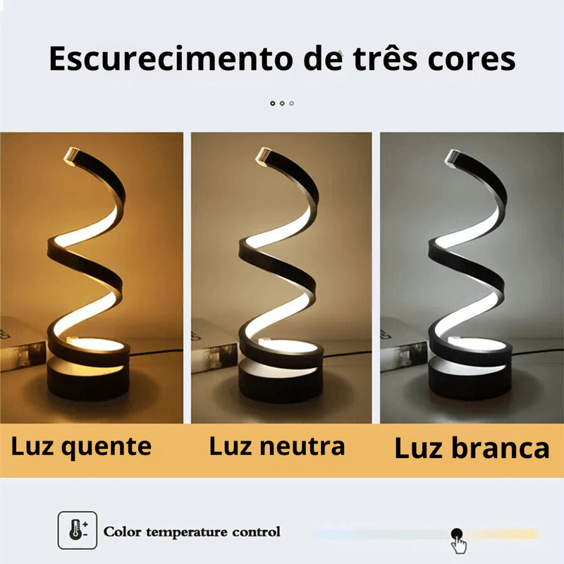 Luminária de Mesa LED Espiral