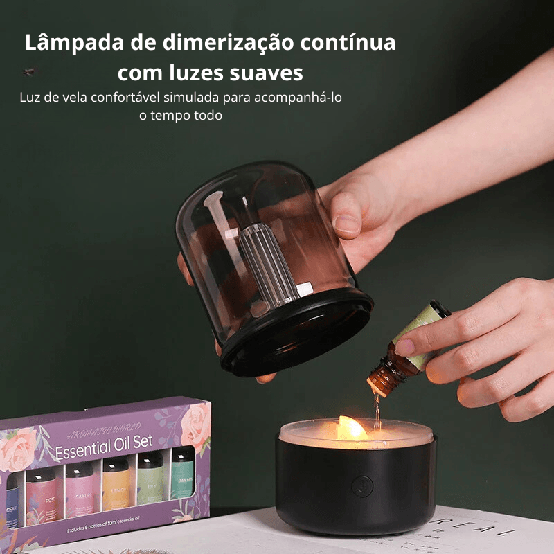 Umidificador Aromático com Luz de Velas