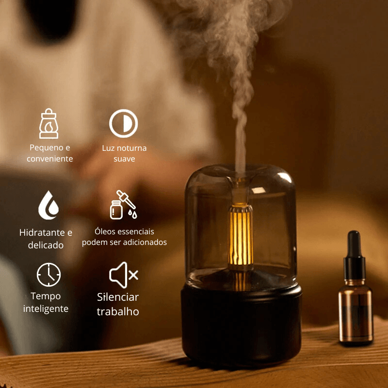 Umidificador Aromático com Luz de Velas