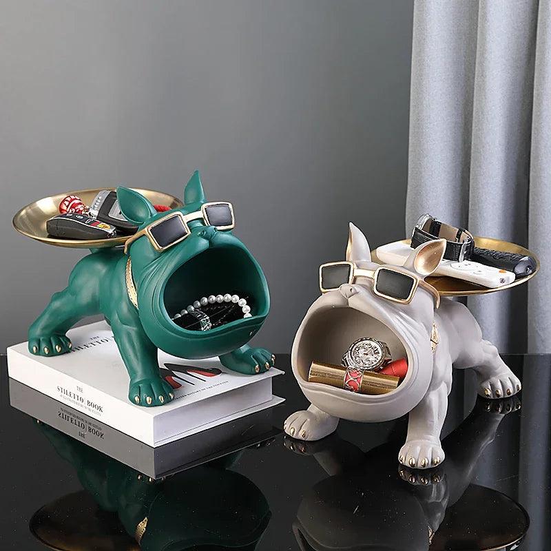 Escultura Aparador Bulldog Francês Decor Cool (Suporte Duplo)