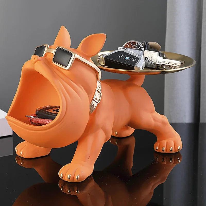 Escultura Aparador Bulldog Francês Decor Cool (Suporte Duplo)