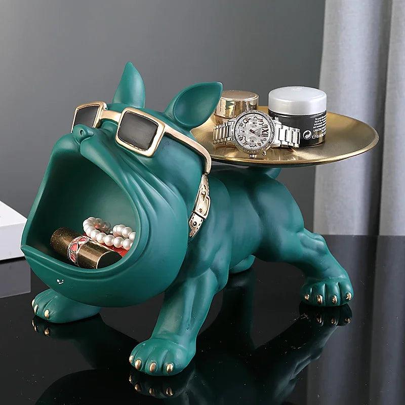 Escultura Aparador Bulldog Francês Decor Cool (Suporte Duplo)