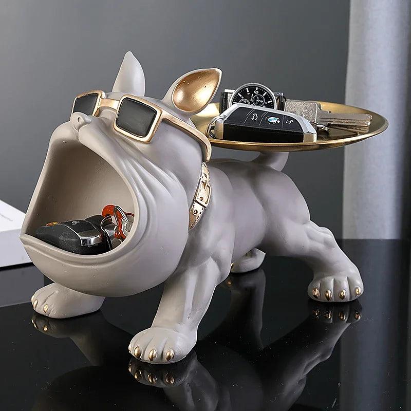 Escultura Aparador Bulldog Francês Decor Cool (Suporte Duplo)