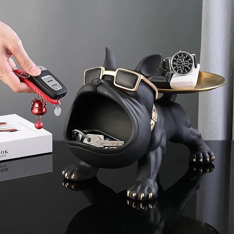 Escultura Aparador Bulldog Francês Decor Cool (Suporte Duplo)